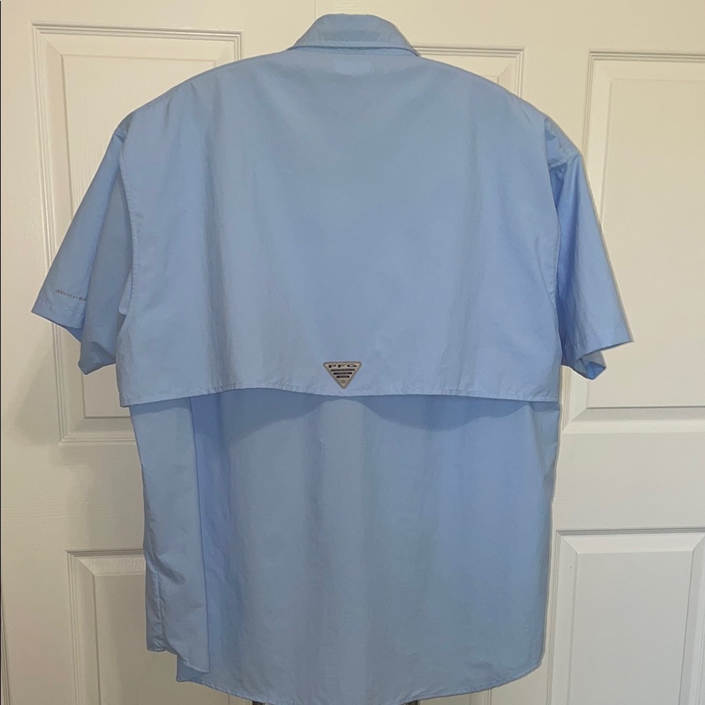 Columbia Omni-Shade Light Blue Short Sleeve Shirt Size XXL